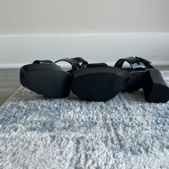 NWOT Jeffrey Campbell Amma platform slingback sandal glossy black size 9 - Picture 8 of 9